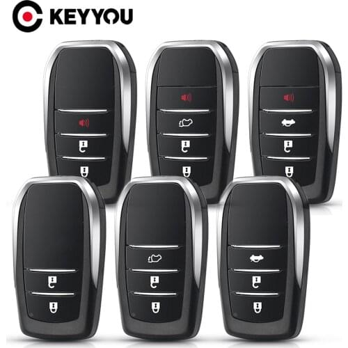 KEYYOU Remote Key Fob Shell Case Housing For Toyota Fortuner Prado Camry Rav4 Highlander Crown Smart Keyless 2/3/4 Buttons