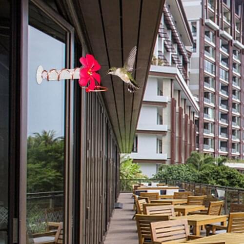 Bird Feeder Garden Supplies Hummingbird Feeder Drinker Suction Cup Garden Decor Flower Design Bird Water Feeders For Wild Birds