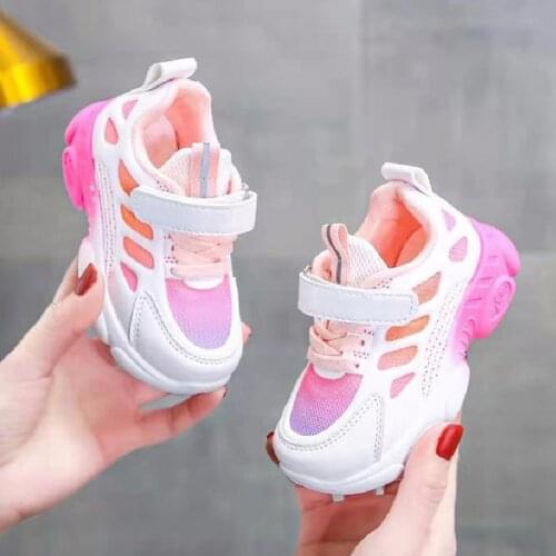 Size 20-31 Children Damping Casual Sneakers Boys Wear-resistant Sneakers Girls Rainbow Lightweight Baby Shoes with Breathable