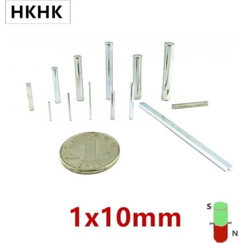HKHK 100PCS mini magnet 1x10 mm mini magnet encoder 1mm strong magnetic standard 1x10 mm