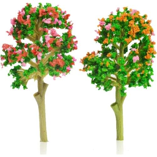 ABS plastic model miniature flower color trees HO N scale landscape train scenery street road