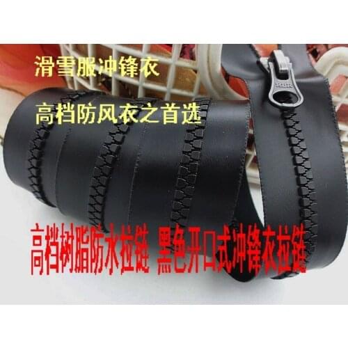 8# black resin waterproof zipper 70cm 2pcs/lot resin zipper for tailor sewing diy jacket ski suit outdoor sports TPU EN71PAR3
