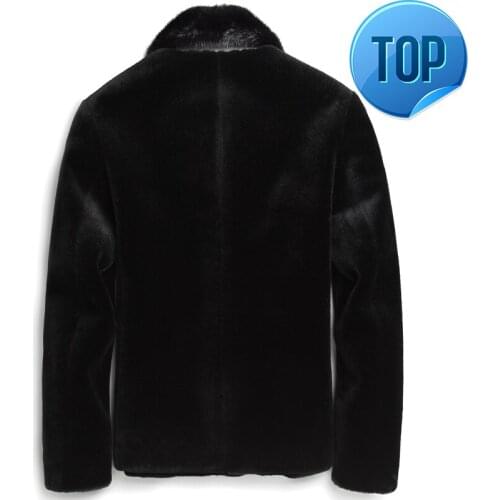 Mens Shearling Coat Real Fur Short Coat Men Clothes Man Sheep Shearing Wool Coats Mink Fur Collar Overcoat