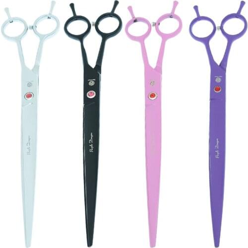Purple Dragon Dogs Scissors 9.0" Animals Cutting Scissors for Pets Grooming Japanese Steel Curved Shears Dogs Accessories B0062B
