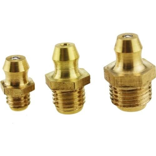 10Pcs M6 M8 M10 Male Thread Brass zerk Straight Grease Nipples Fittings