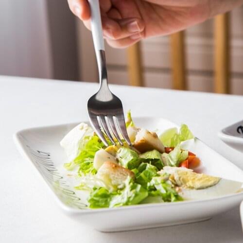 Rectangular Dish Plate Ceramic Tableware Net Red Wind Western-Style Creative Snack Western-Style Rice Noodles Dish Home dish set