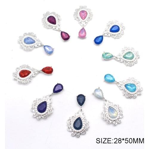 10pcs/lot 50*28MM Sewing Craft Supplies for Needlework Diy Manualidades Accessories Decorative Rhinestone Buttons for Clothes