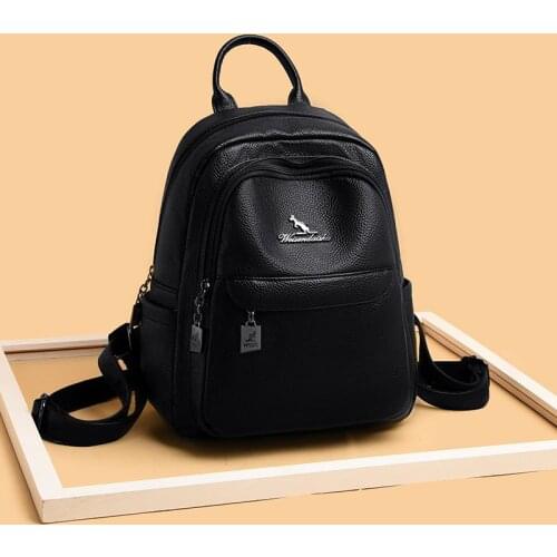 High Quality Leather Backpack Bags for Women 2021 New Casual Shoulder Bags High Capacity School Bags For Teenage Girls Mochila