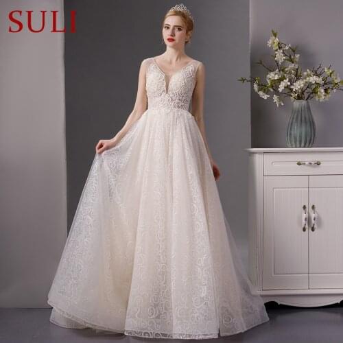 SL-6072 Sexy beads embroidery lace bridal wedding dress beach wedding gowns