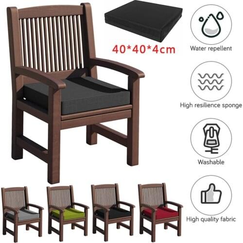 40*40*4cm Outdoor Garden Seat Replacment Rattan Chair Seat Cushion Pad Waterproof Removable Patio Tie on Cushion Seat Pads