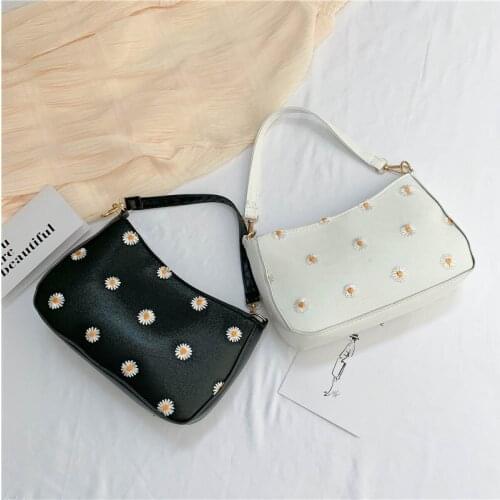 Women Bag Shoulder bag Female Flower Embroidery Handbag Casual Tote Woman Handbags Fashion Underarm Bag for Female 2020