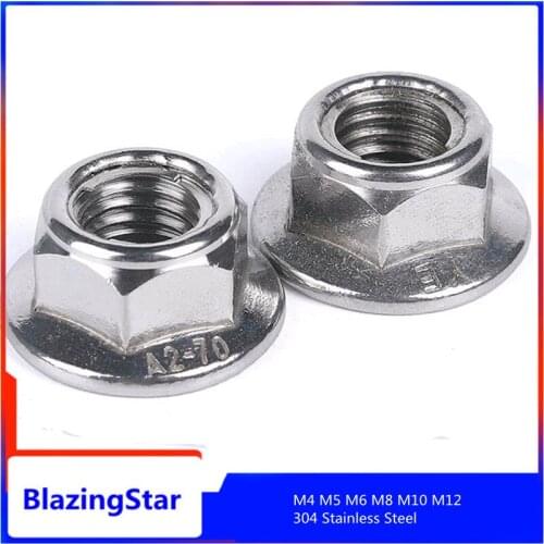 M4 M5 M6 M8 M10 M12 304 stainless steel universal torque type all metal hexagon flange self-locking nut gb6187