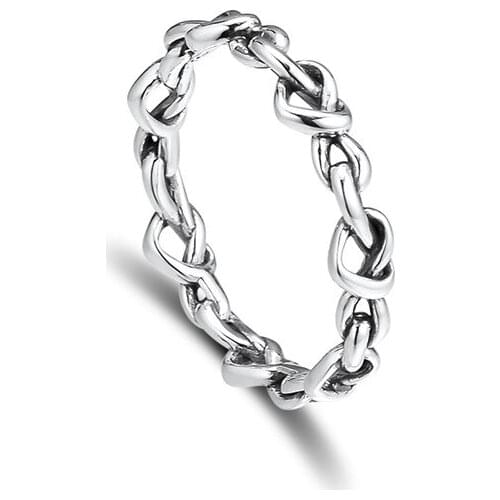 Knotted Hearts Winter 2020 Christmas Aesthetic Jewelry Fashion Stackable Style Female 925 Sterling Silver Rings for Women