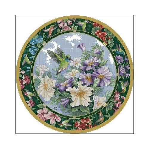Top Quality Lovely Cute Counted Cross Stitch Kit Sweet Nectar Hummingbird and Flowers dim 35011