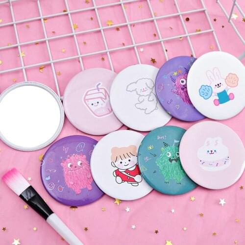 Cute Mini Korean Version of Small Mirror Portable Makeup Mirror Cartoon Makeup Mirror Doll Accessories
