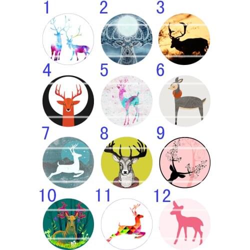 Handmade Colorful picture Round Glass Cabochons Refrigerator magnet for Necklace Decoration and Phone Chain Accessaries266