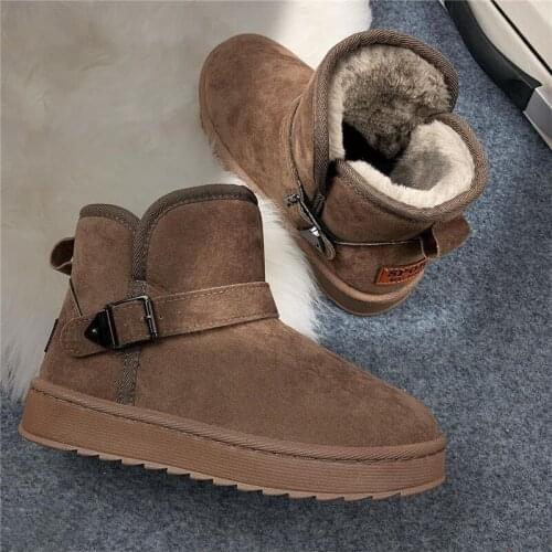 Women Winter Plush Velvet Snow Boots Warm Furry Fluffy Platform Shoes Fashion Wild Slip On Ankle Demonia Boots 2020 New Black