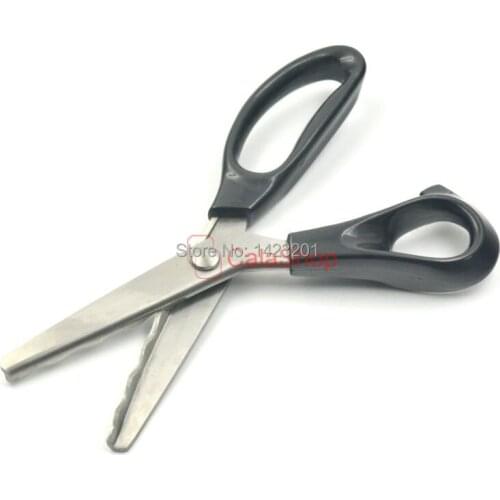 1 Pce / Lot 18MM Professional Dressmaking Scalloped Edge Pinking Shears Scissors thin Fabrics Linings Leather Craft (Large Size)