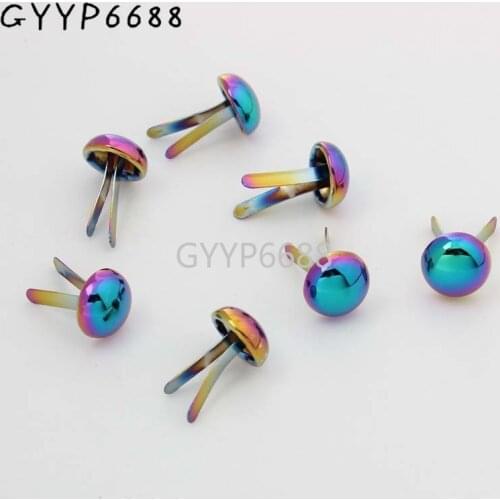 10-30-100pcs 10mm Round Spikes fashion rivets stud for bags wallets belts Rainbow Accessories Hangbag parts
