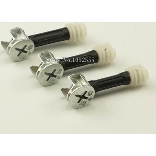 100Set 3 in 1 Furniture Connecting Fittings Furniture Connector Cam Fitting Eccentric Wheel with Dowel and Pre-inserted Nut K206