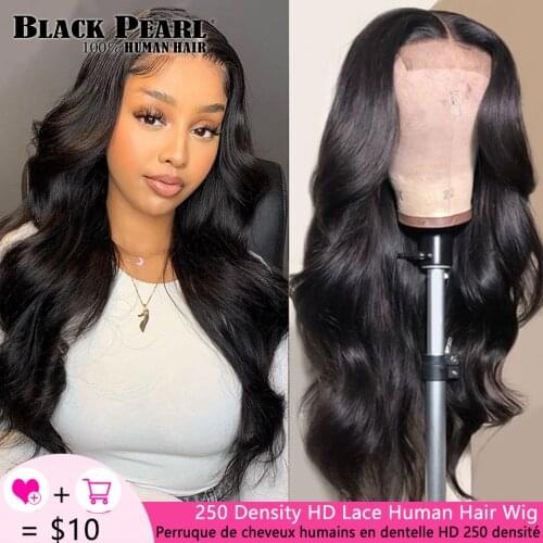 Black Pearl 4X4 Lace Closure Wig Brazilian Body Wave Wig 360 Lace Frontal Wig 30 Inch Lace Front Human Hair Wigs For Black Women