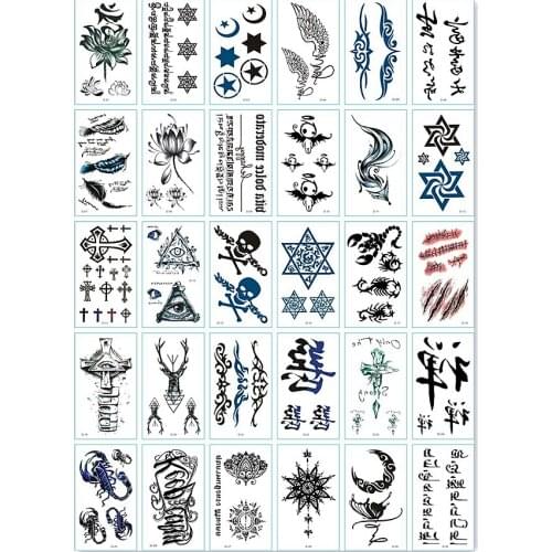30PCS cool desgin Fashion Women Girl boys Temporary Tattoo Sticker Full Flower Arm Body Art Big Large Fake Tattoo Sticker