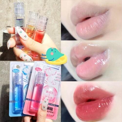 Colorless Lip Plumper Oil 5 Flavors Moisturizing No Fading Fruit Lip Oil Anti Wrinkles Waterproof Sexy Women Lip Gloss TSLM1