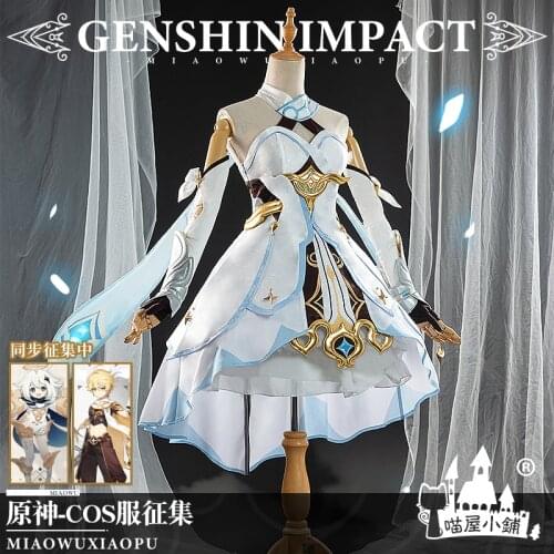 Anime Game Genshin Impact Traveler Lumine Battle Uniform Daily Lolita Shiny Dress Cosplay Costume Halloween FreeShipping 2020New
