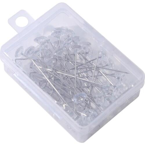 50Pcs / 100Pcs Diamond Pins Bridal Bouquet Pins Stitching Needles With Plastic Box Clothes Sewing Accessories Handicraft New