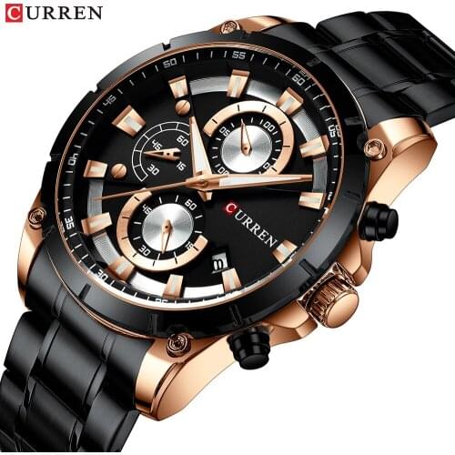 CURREN Men Watch New Top Brand Luxury Sport Quartz Men Watch Full Steel Waterproof Chronograph Wristwatch Men Relogio Masculino