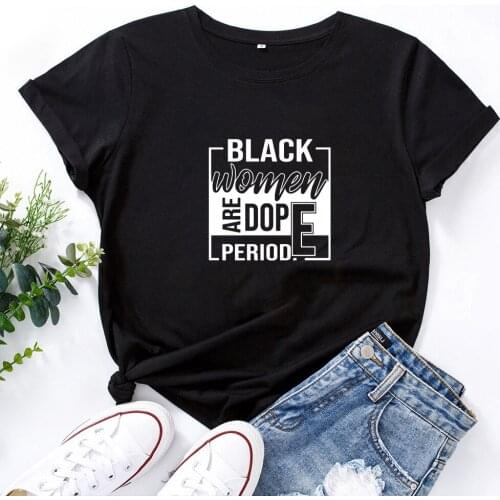 BLACK WOMEN Letter Print T-shirt Women Casual Short Sleeve Women Tshirt Top Loose Tops Tees Black Red Graphic Tee Shirt Femme