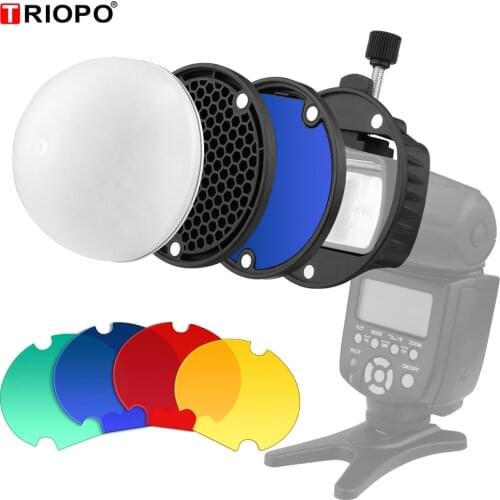 TRIOPO MagDome Color Filter Reflector Honeycomb Diffuser Ball Photo Accessories Kits for GODOX YONGNUO Flash Replace VS AK-R1