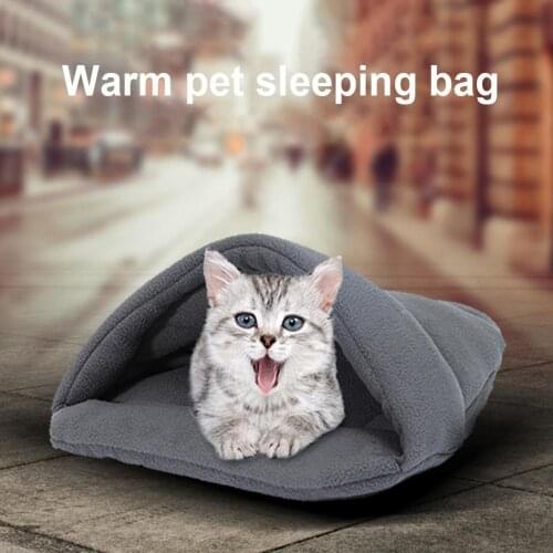 Pet Dog Cat Triangle Bed House Warm Soft Mat Bedding Cave Basket Kennel Washable Nest