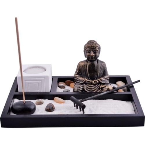 Feng Shui Garden Sand Buddha Rake Tealight Incense Holder L1008