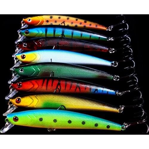 HENGJIA 1 pcs/lot 8.2G Laser Minnow Fishing Lure Floating 9.5CM Wobblers Artificial Bait Hard Crankbaits