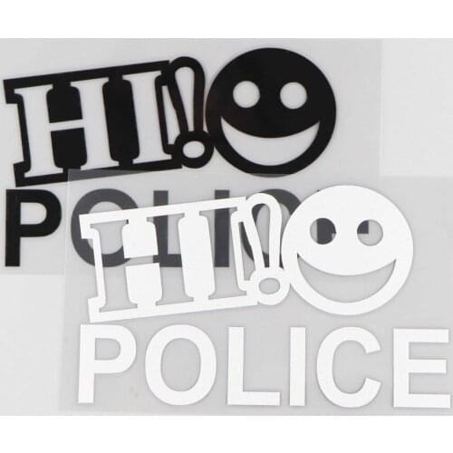 13.4CM*7 .9CM Hi Police Interesting Vinyl Car Sticker Funny Decoration Decal