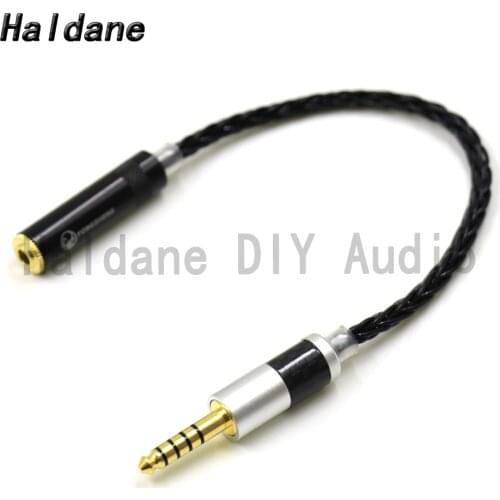 Haldane HIFI 7N Silver Plated 4.4mm Balanced Male to 3.5mm Stereo 3pole Female Audio Adapter Cable 4.4 to 3.5 Connector Cable