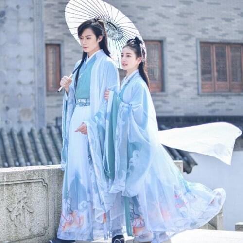 Green Couple Costume for Men and Women Cosplay Hanfu Costumes Classic New Stage Performance Clothing Dance Dressing Tang Suit