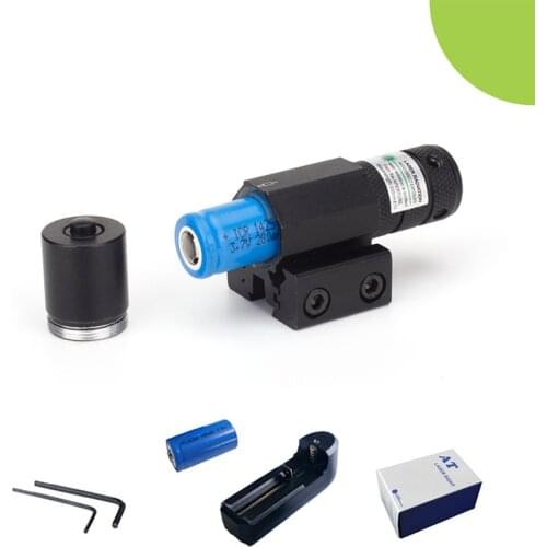 Mini green laser sight with dual purpose of width and width