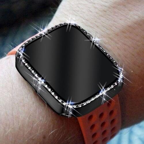 Single Row Of Diamonds Fashion Protective Case For Apple Watch 44/40/42/38mm All-Inclusive Bumper Frame iWatch Case Accessories