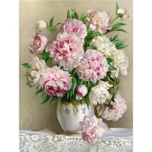 Flower Rose DIY Cross Stitch Embroidery 11CT Kits Craft Needlework Set Cotton Thread Printed Canvas Home Decoration Wholesale