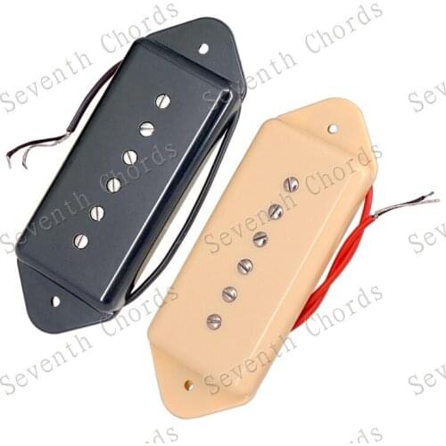 A Set 2 Pcs Dog ear P90 Style 6 String Pickup for Electric guitar - Black