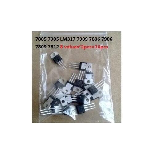 14 Values * 1pcs=14pcs Transistor Kit LM317 L7905CV L7906 L7908 L7909 L7912 L7915 L7805CV L7806 L7809 L7808 L7812CV L7815 L7824