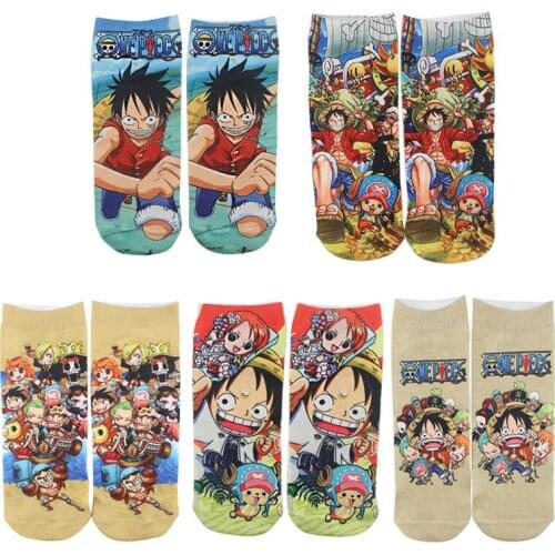 Anime One Piece Socks Fashion Cartoon unisex Casual Non Slip Breathable Comfortable short Tube couple Socks Cosplay Costume Sock
