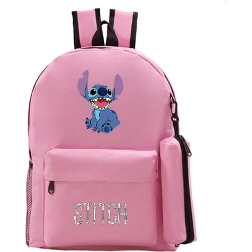 2021 New Disney Print School Bag Stitch Cute Cartoon Print Pattern Backpack Leisure School Bag Outdoor Travel Bag Sports Bag