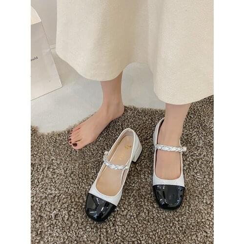 2021 spring and autumn new womens shoes fashion all-match high heels Mary Jane womens shoes