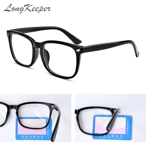 LongKeeper Fashion Blue Light Blocking Glasses for Women Men Square Computer Gaming Eyeglasses Eyewear UV400