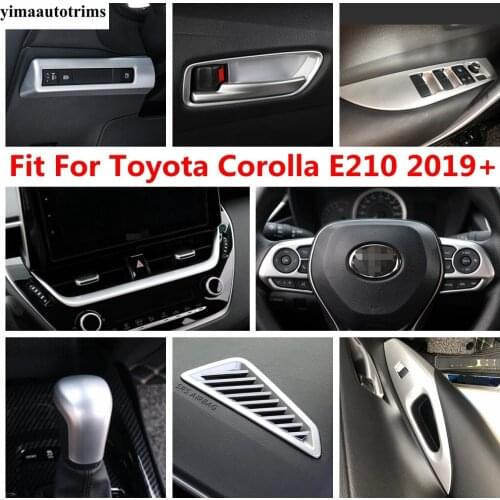 Head Lamps / Dashbaord / Lift Button / Center Air AC Panel Cover Trim For Toyota Corolla 2019 - 2021 ABS Matte Interior Kit