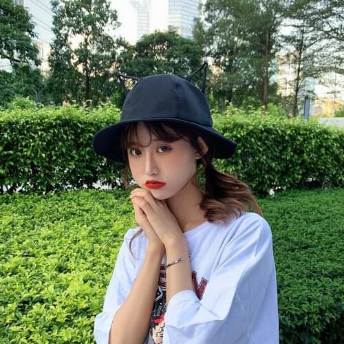 Net Red Fishermans Hat Womens Summer Sun Hat Chic Casual Soft Girl Stereo Ear Basin Cap