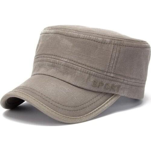 Seioum Classic Unisex Men Women Military Hats Flat Top Cap Visor Hat Summer Autumn Spring Quality Embroidery